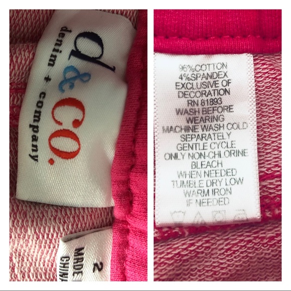 🛍Denim & Co Pink Knit Denim Bermuda Shorts Sz 2 - Picture 5 of 5